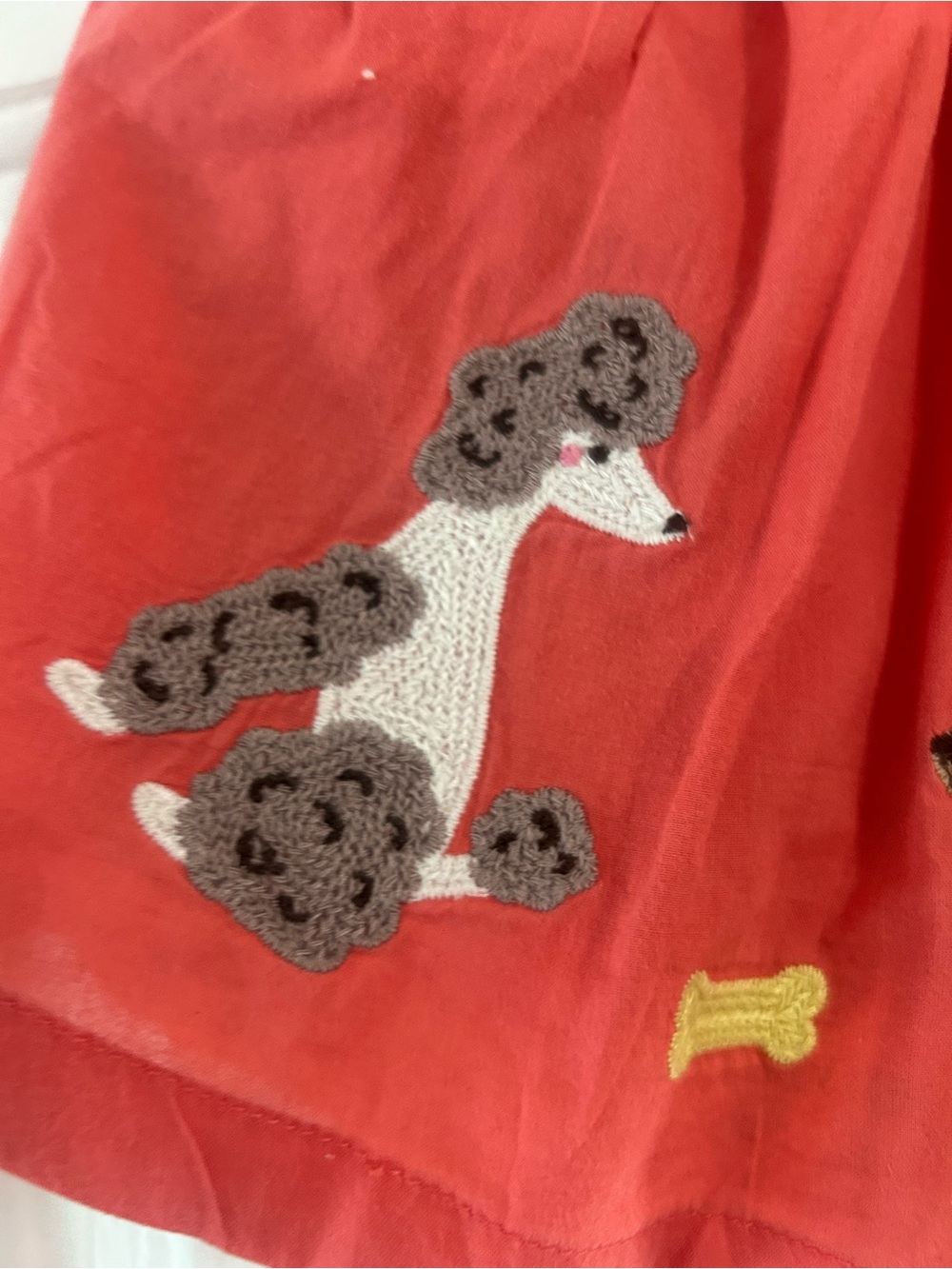 Mini Boden 3–4 Y little girls embroidered dog/puppy lined skirt with pockets - Picture 3 of 11